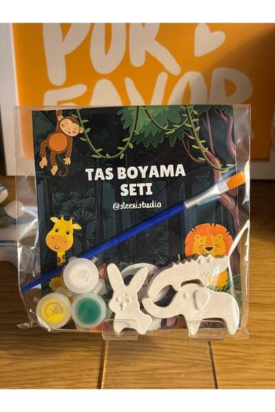 SLEEKI STUDIO 6 Adet (3D) / 2 paket / Random Hayvanlı Taş Boyama Figür Çocuk ...