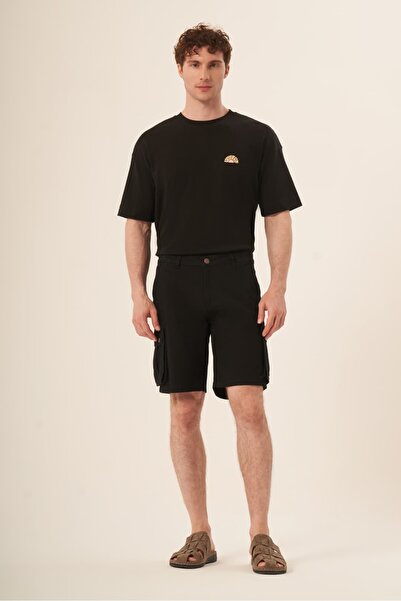 Whitefin Men's Cotton Pocket Shorts Black