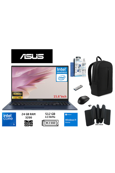 ASUS Vivobook 15 X1504VA Intel Core 5 120U 24GB 512GB SSD W11 Home 15.6" Dudd...
