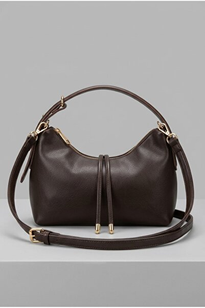 Baguar Kadın Kahverengi El Ve Omuz Çantası Ayarlanabilir Askılı Günlük Kullan...