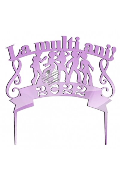 Decoratiuni Dulci Topper La multi ani! ... AN NOU - Roz oglinda