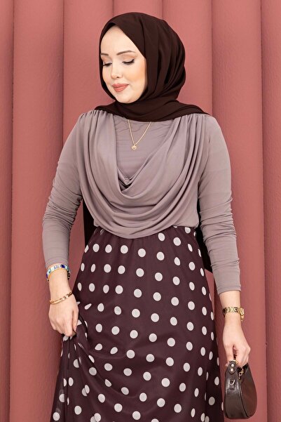 EBRUTESETTÜR Degaje Dökümlü Sandy Body Koyu Vizon