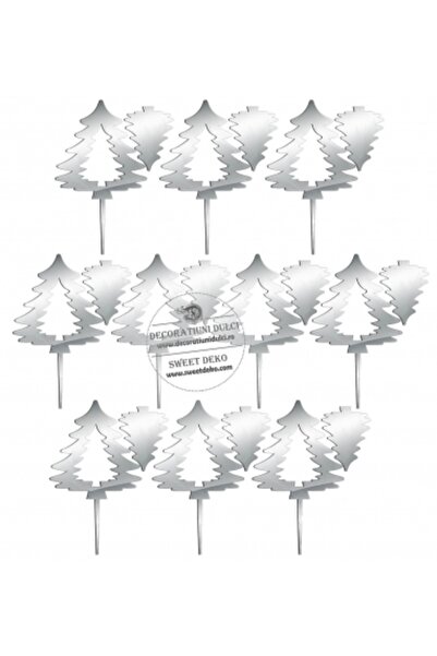 Decoratiuni Dulci Σετ 20 braduti, μίνι διακοσμητικά - Ασημί καθρέφτης