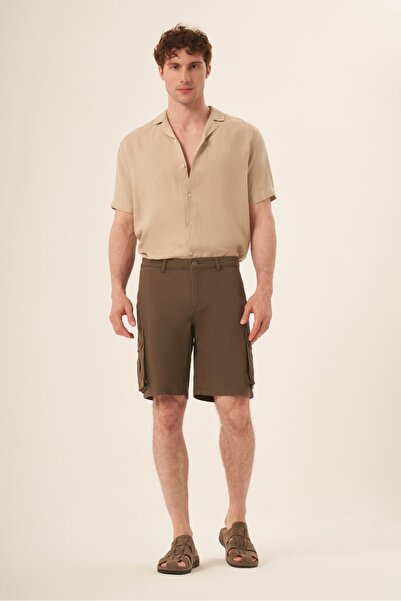 Whitefin Men's Cotton Pocket Shorts Khaki