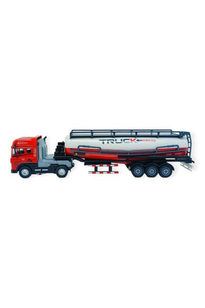 Vardem Metal Tır 1:24 - Sesli Işıklı Tanker Tır 39 cm - Kırmızı Kafa