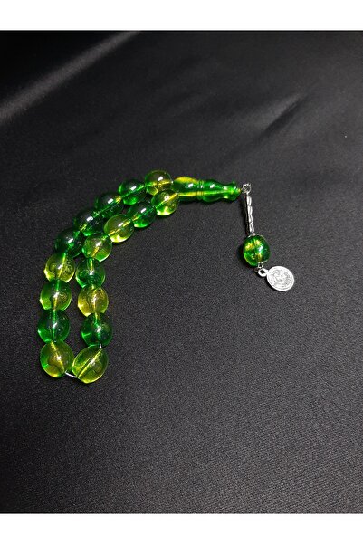 MRYart Green Yellow Powdered Amber Şakşak Prayer Beads