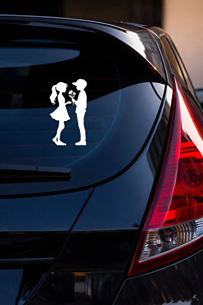 New Jargon Sevgili Oto Sticker - Çift Silüet Araba Sticker - Çift Sticker - M...