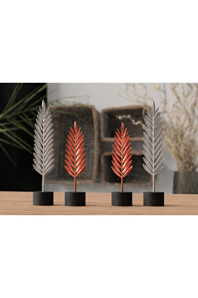 Yıldızhome Modern Dekoratif Metal Yaprak Seti 4’lü – Minimal Masa & Raf Süsü