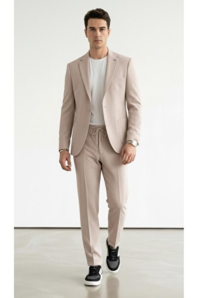 Plus Scorpion Costum de vară pentru bărbați, din țesătură, cu jachetă cu un s...