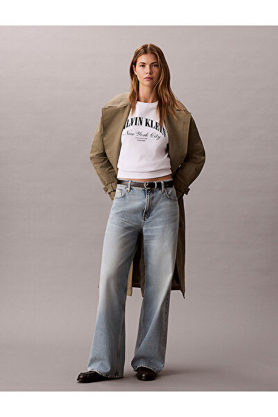 Calvin Klein Kadın 90's Straight Git Basset Blue Jean