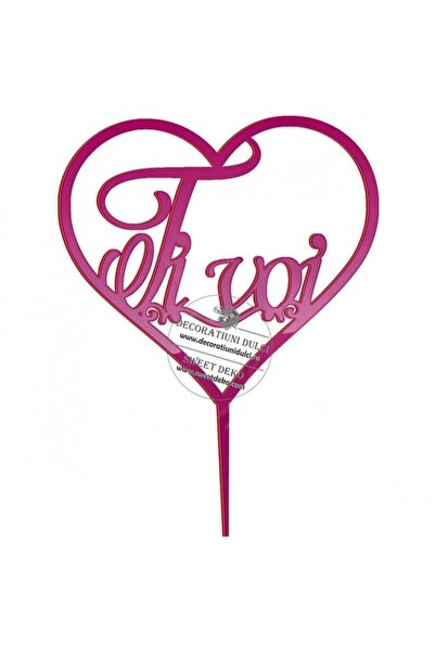 Decoratiuni Dulci Topper Ti voi, πλέξι - Ματζέντα