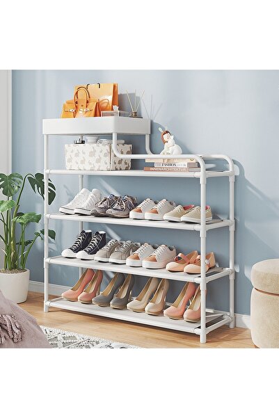 zola Μοντέρνα παπουτσοθήκη, 4 ράφια παπουτσιών, επάνω ράφι, μέταλλο/πλαστικό/...