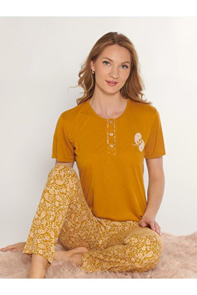 DOWRY Women's T-Shirt Pants Pajama Set Comfortable Home Wear Long Bottom Wome...
