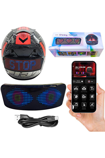 DEYHOME Motosiklet /Bisiklet /Kayak Kask Arkası Bluetooth Uygulamalı LED Pane...
