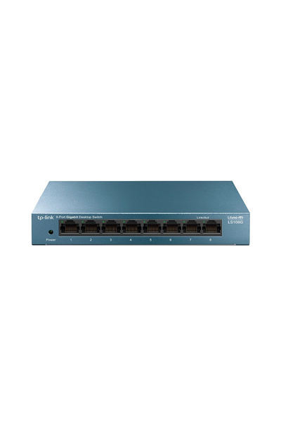TP-LINK مفتاح شبكة h-42 LS108G بـ 8 منافذ 10/100/1000 غير قابل للإدارة بهيكل ...