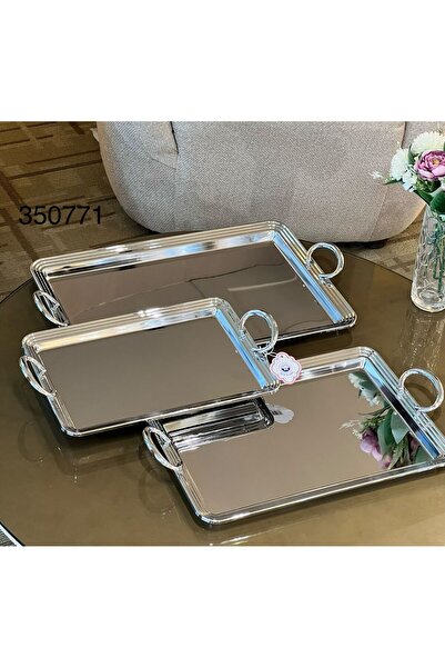 Louvre Miror Shine Serving Tray Set - 3 Pieces