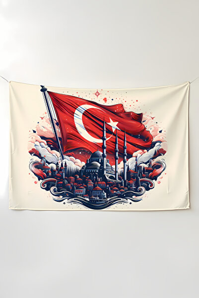 Charmbi Κάλυμμα τοίχου με τουρκική σημαία – Ταπετσαρία τοίχου μεγάλου μεγέθου...