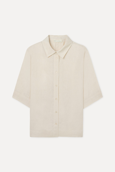 Mudo 3/4 Sleeve Oversize Linen Shirt