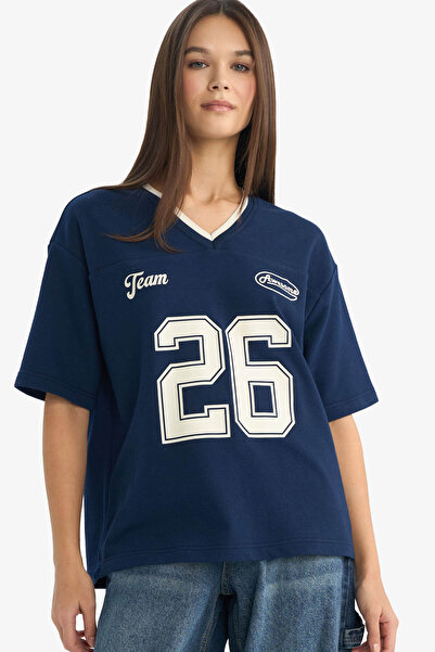 DeFacto T-Shirts - Dark blue - Not specified