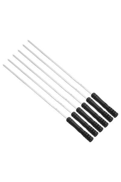 AL SANIDI Barbecue Skewers Set, Stainless Steel Bbq Skewers, Silver, 6 Piece ...