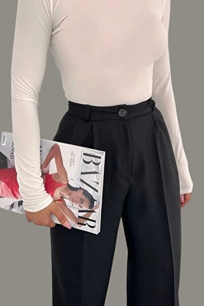 Livik Άνετο υφασμάτινο παντελόνι με φαρδιά μπατζάκια και πιέτες