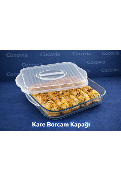 CocoVia Decorative Transparent Design Glass Jar Lid Square Glass Jar Cover Fo...