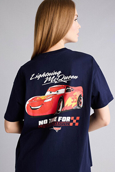 DeFacto Μπλουζάκι με στάμπα αυτοκινήτων σε σκούρο μπλε χρώμα, με κοντά μανίκι...