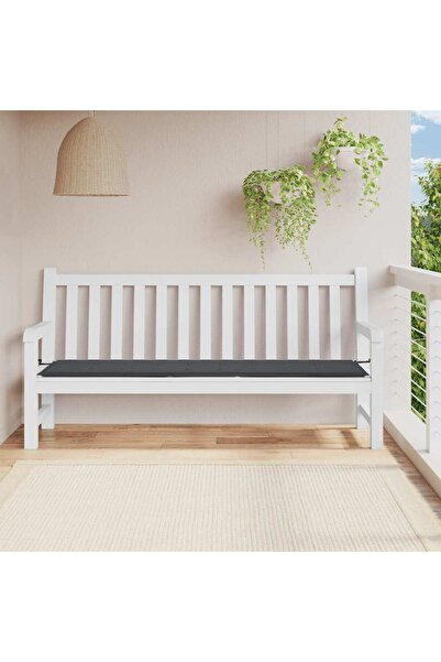 vidaxl Μαξιλάρι για Παγκάκι Κήπου Μαύρο 200 x 50 x 3 εκ.
