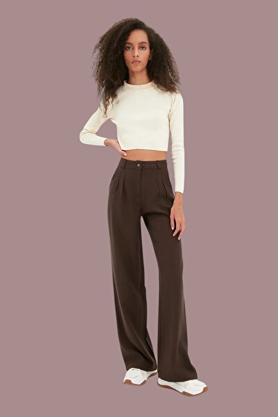 Livik Παντελόνι από ύφασμα με πιέτες, άνετο, φαρδύ, με φαρδιά μπατζάκια, σε χ...