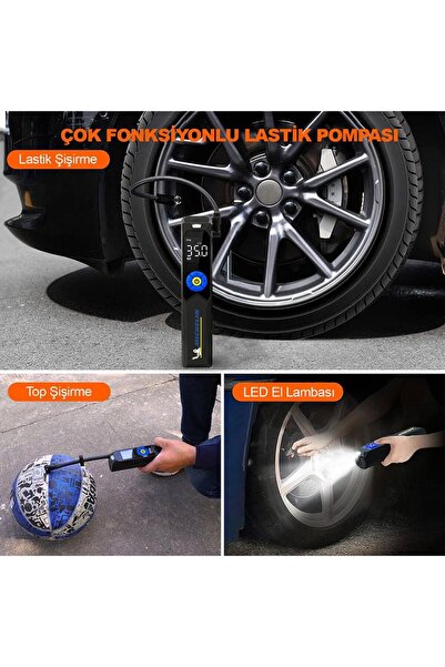 Michelin MC34648 Şarjlı Li-ion 150 PSI Taşınabilir Dijital Basınç Göstergeli Led Aydınlatmalı Lastik Şişirme Pompası