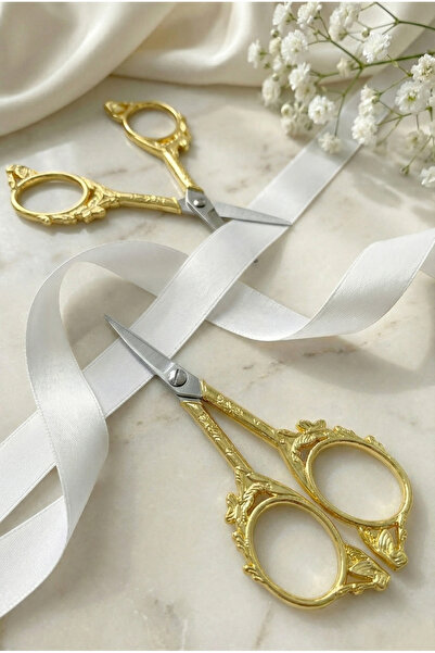 ZEYMERADE Ψαλίδι Κεντήματος Söz Nişan Χρυσό, με άνοιγμα κορδέλας, για ειδικές...