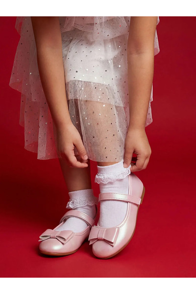LC Waikiki LCW STEPS Pembe Fiyonk Detaylı Kız Bebek Babet