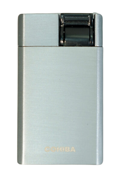 COHİBA Tek Torch Perde Alev Gümüş Metal Puro Çakmağı