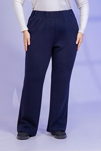 Roxxlen Women's Plus Size Grosgrain Detailed Bottom Sweatpants