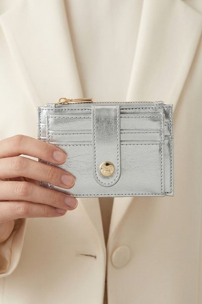 InStyle Slim Women's Card Holder Wallet Silver