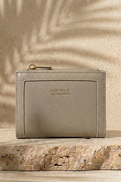 InStyle Beige Women's Wallet with Stitching Detail