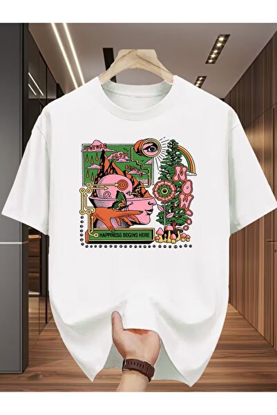 AEMİ Unisex Printed Oversized T-shirt με Κοντό Μανίκι