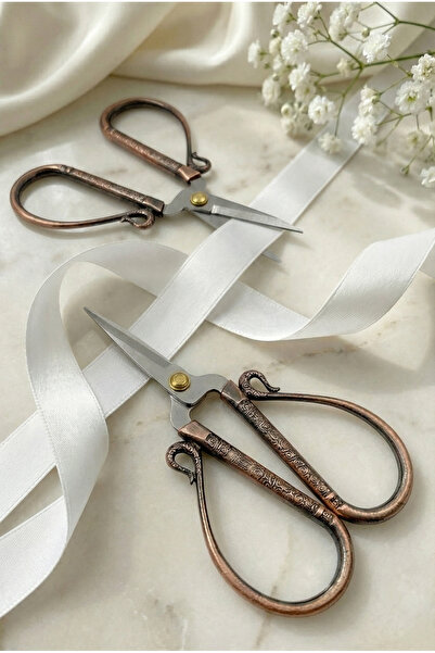 ZEYMERADE Ψαλίδι Υπόσχεσης και Αρραβώνα, Χάλκινο, με Ανοιγόμενη Κορδέλα, για ...