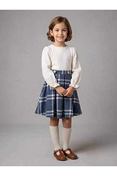 Cherrys Bebek Καρό φόρεμα για κορίτσια με κορσάζ