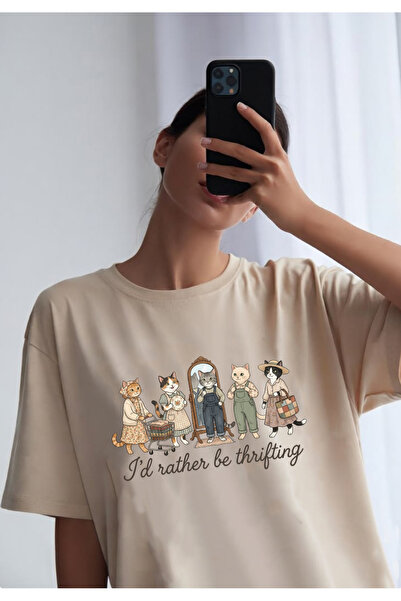 SUNFREE VINTAGE CATS Τυπωμένο Oversize Basic Unisex Καλοκαιρινό T-shirt