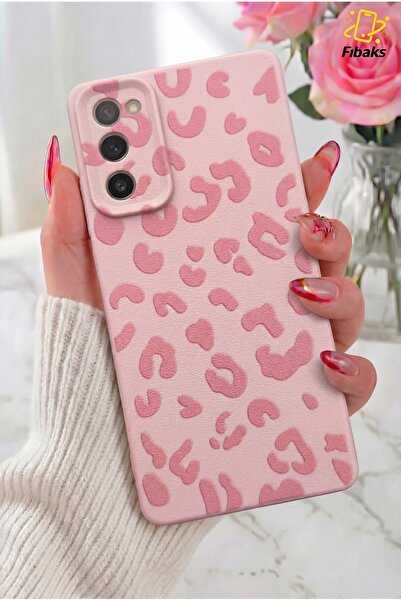 Fibaks Galaxy S20 FE Kılıf Pembe Leopar Şık Tasarımlı Premium İnce Soft Silikon