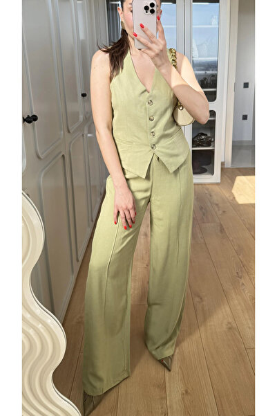 My Blog Haki Lavin 100% Βαμβακερό Λινό Σετ Γιλέκο-Παντελόνι - 8347