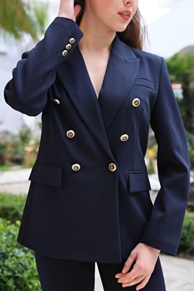 Nisam Scuba Crep Double Breasted Jacket