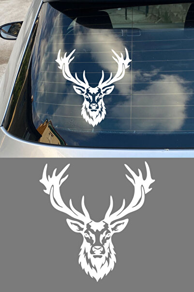 New Jargon Deer Car Sticker - Horned Deer Car Sticker - Nature Lover Sticker ...