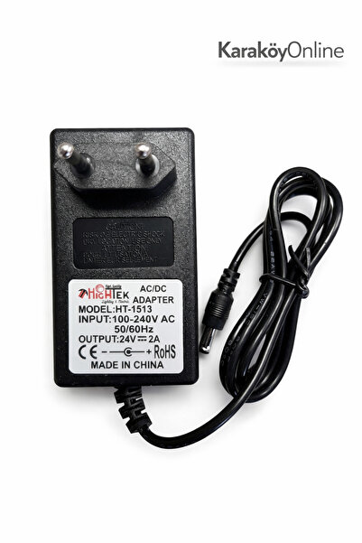 KaraköyOnline 24V 2A Adaptör 5.5x2.5mm Jack Uçlu Priz Tipi Plastik Kasa Güç K...