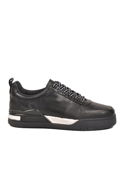 MARCOMEN Black White Genuine Leather Men's Casual Shoes
