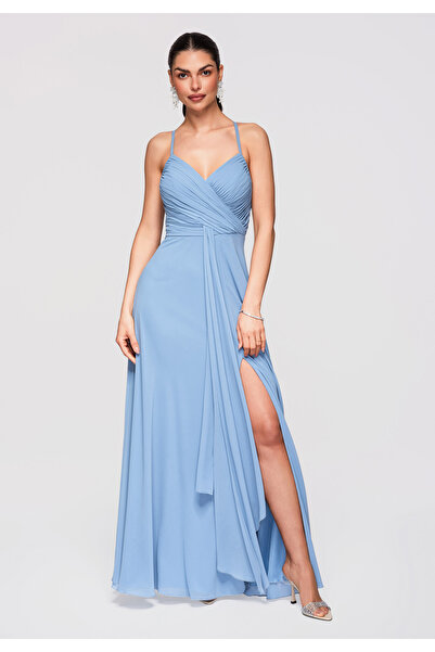 Larica OMBRE Γυναικείο Μάξι Φόρεμα Επίσημο LA-OM-DLR310 Μπλε