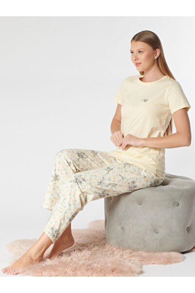 DOWRY Women's T-Shirt Pants Pajama Set Comfortable Home Wear Long Bottom Wome...