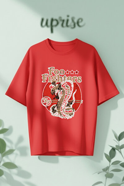 Vordevia Μπλουζάκι Foo Fighters από βαμβάκι με στάμπα, σε μεγάλο μέγεθος