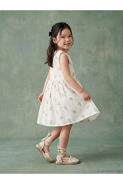 LC Waikiki Square Neck Floral Girls' Dress